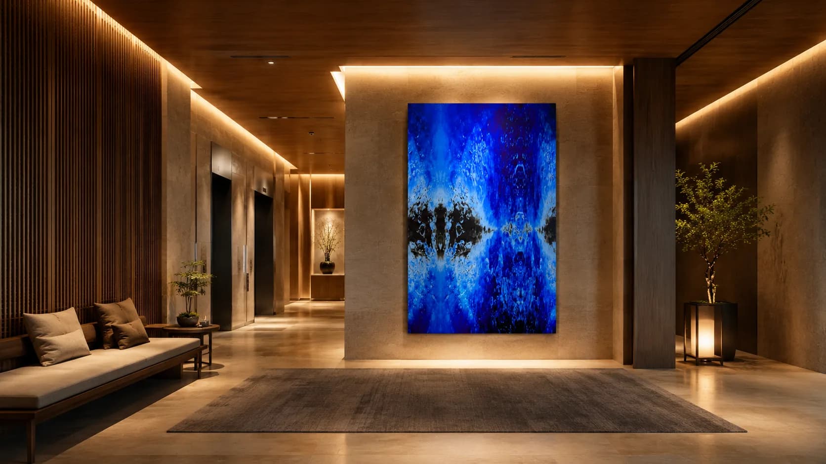 Undercurrent in a spa, visualisation of scale and placement